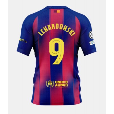 Moški Nogometni dresi Barcelona Robert Lewandowski #9 Domači 2025-26 Kratek Rokav Moški Nogometni dresi Barcelona Robert Lewandowski #9 Domači 2025-26 Kratek Rokav